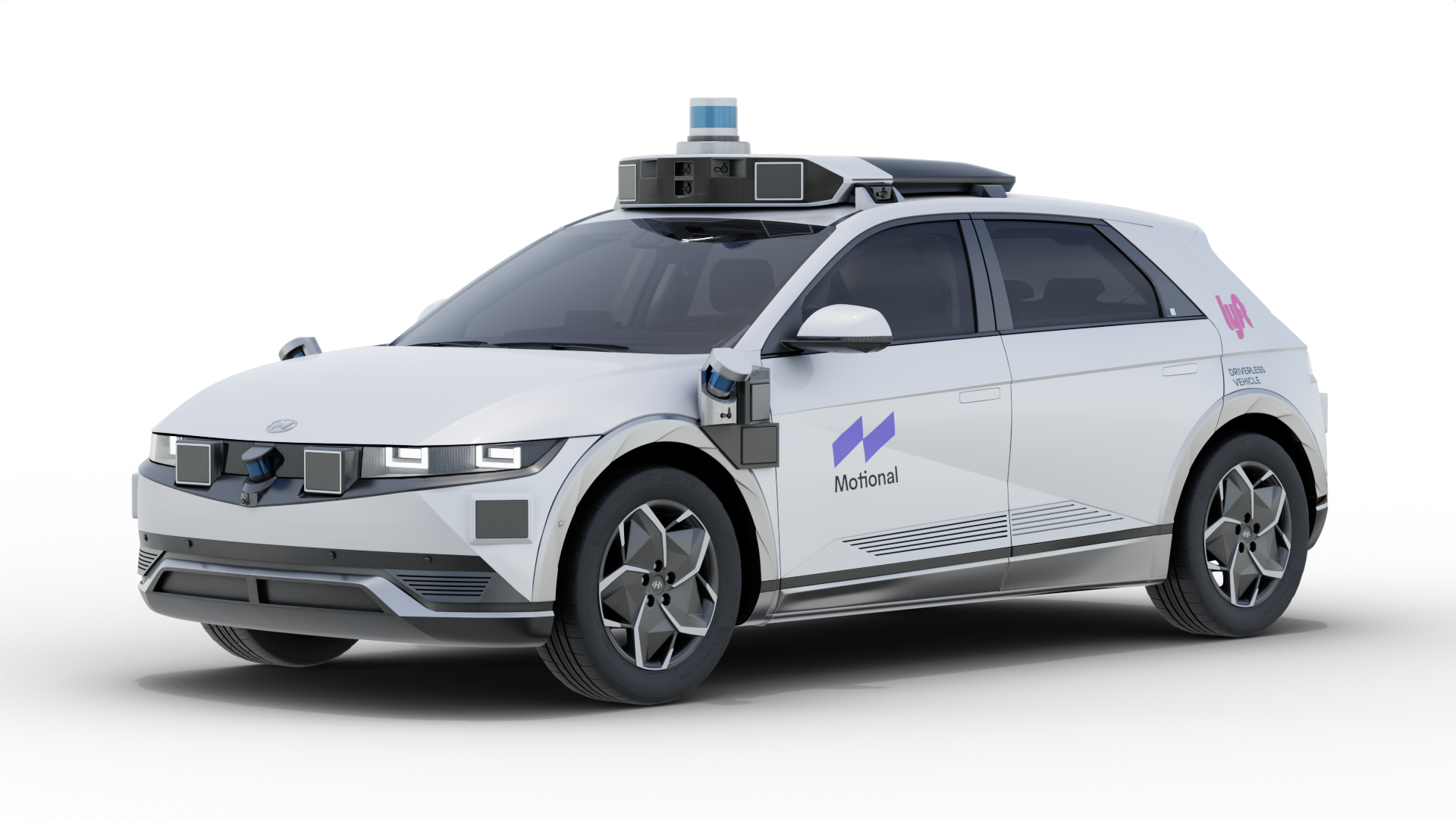 The Motional IONIQ 5 robotaxi in white