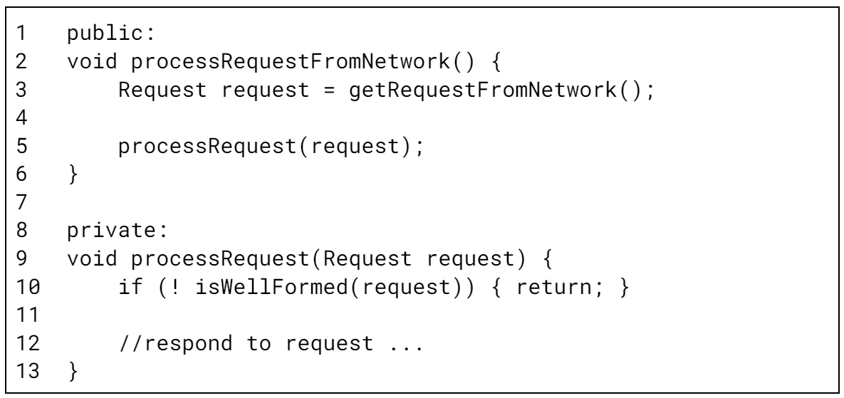 A sample command request during a fuzzing test